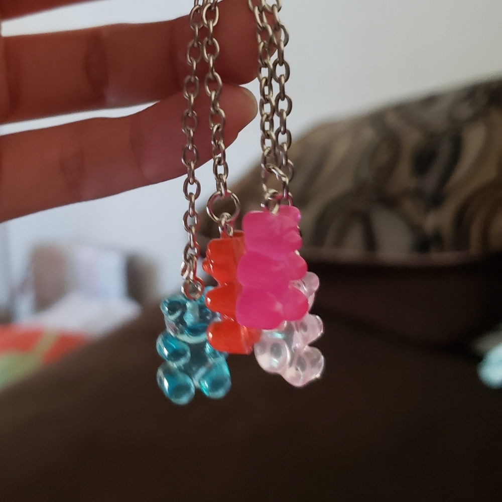 Gummy bear charm dangle earrings